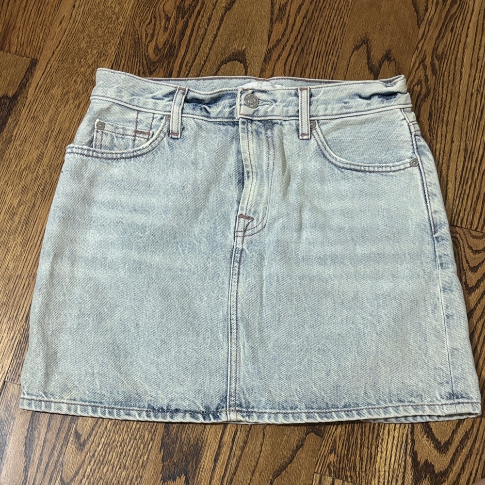 7 For All Mankind Denim distressed mini skirt size 25